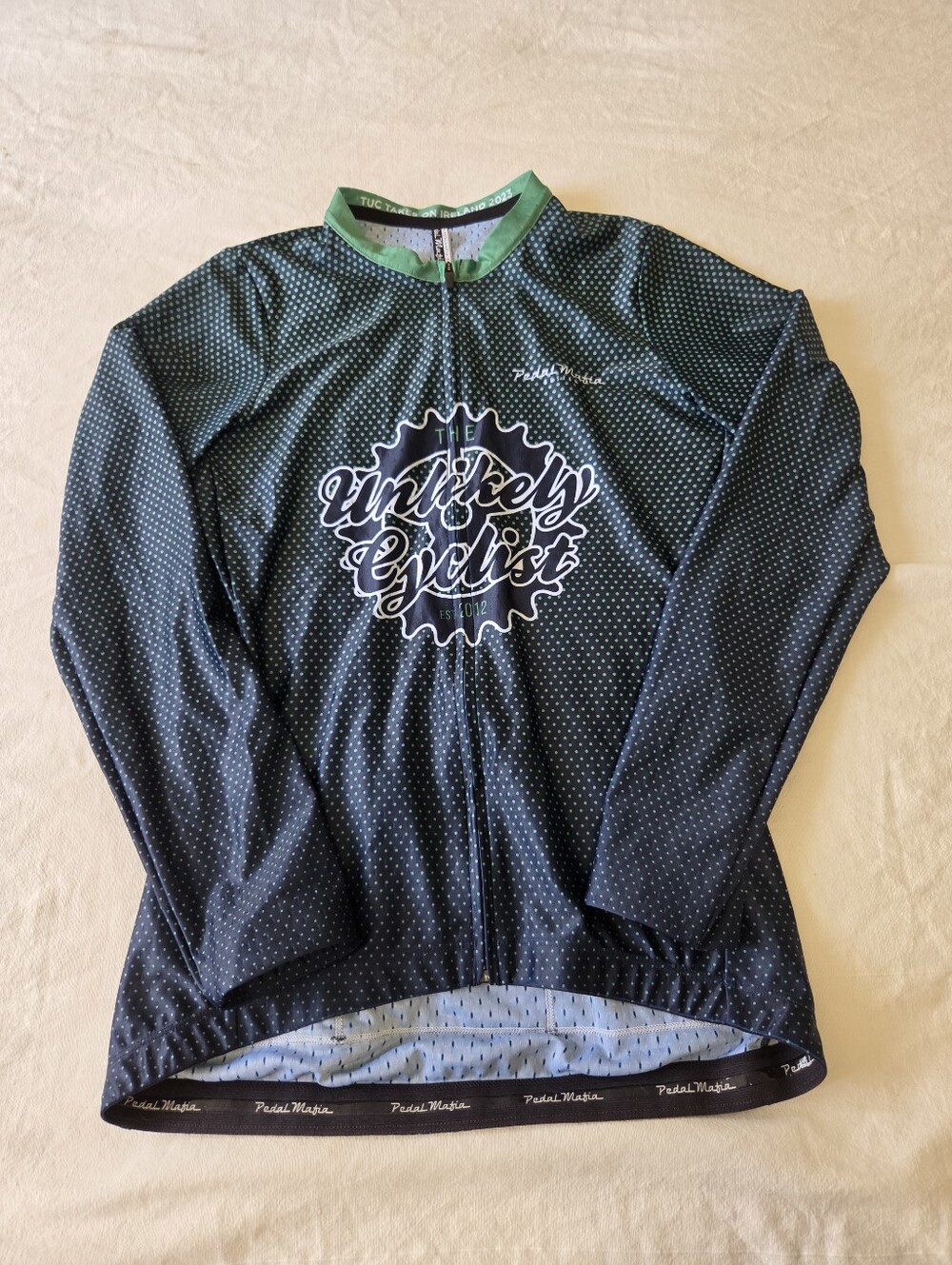 Pedal Mafia Cycling Jersey LS Thermal Navy Green Womens Large TUC Ireland